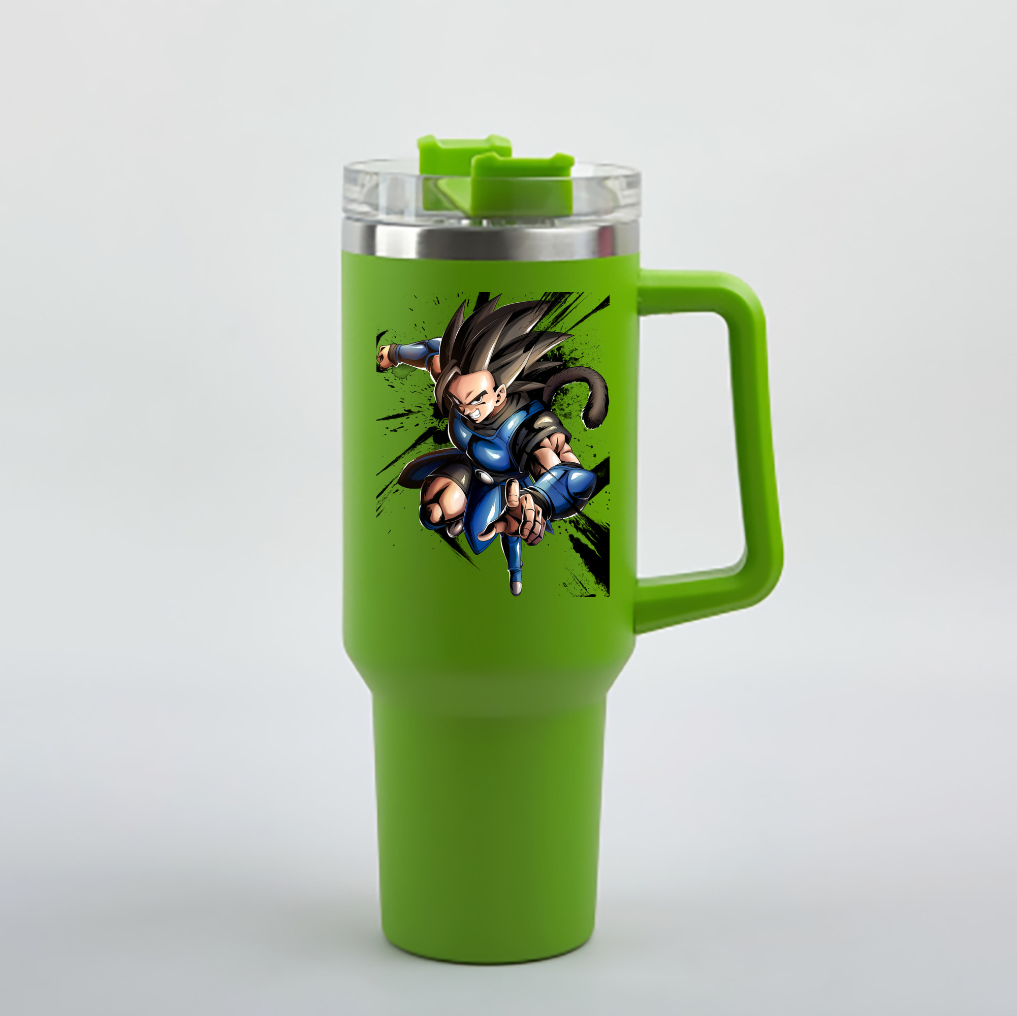 （画像用） ドラゴンボール ベジータ四世（Bejīta Yonsei）DRAGON BALL Vegeta IV 1200mL車用タンブラー - クリスタルステッカー（プラスチックストロー付き）